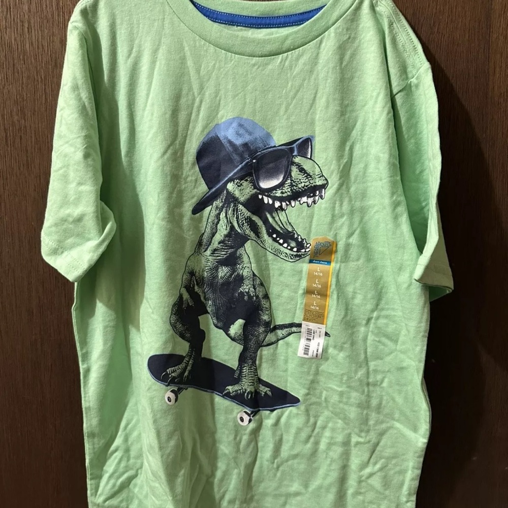 Green Dinosaur Graphic Kids T-Shirt